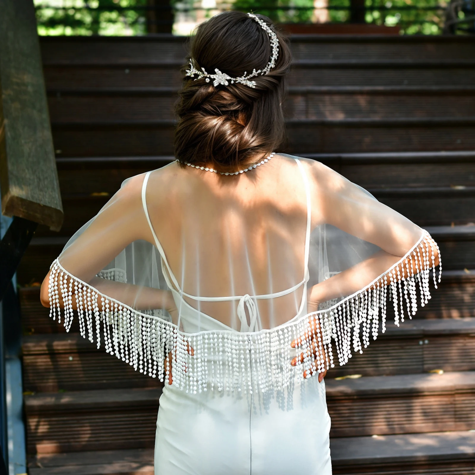 Bolero Mzb17 Wedding Jackets Bridal Netted Lace Shawls Top Separate Bride Accesories ddmysmile Tassel See-Through Bolero Party Stola Smile