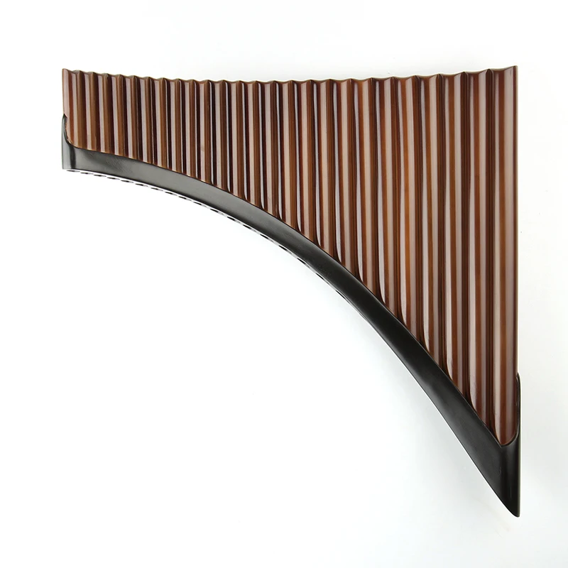 Flute Wood Handmade Bamboo C Key Brown Pan Flute Traditional Russian Woodwind Instrument 25 Pipes smile