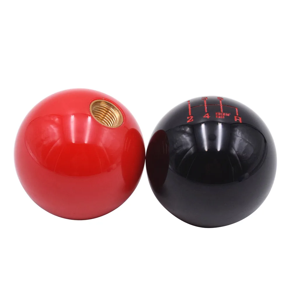 Thread 5 M12X1.25 Universal 6 Speed Round Gear Shift Knob Shifter Lever Head smile