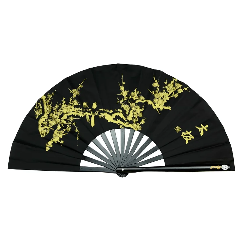 Tai Chi Kung Fu Bamboo Fan Chinese Classical Martial Arts Performance Hand Fan Handmade Antiquity Dance Show Props smile