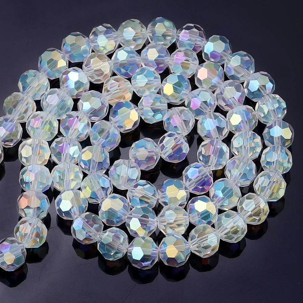 AB Color Half Louleur Faceted Crystal Beads For Jewelry Making Loose Spacer ddmysmile Beads DIY Bracelet Necklace Wholesale Smile
