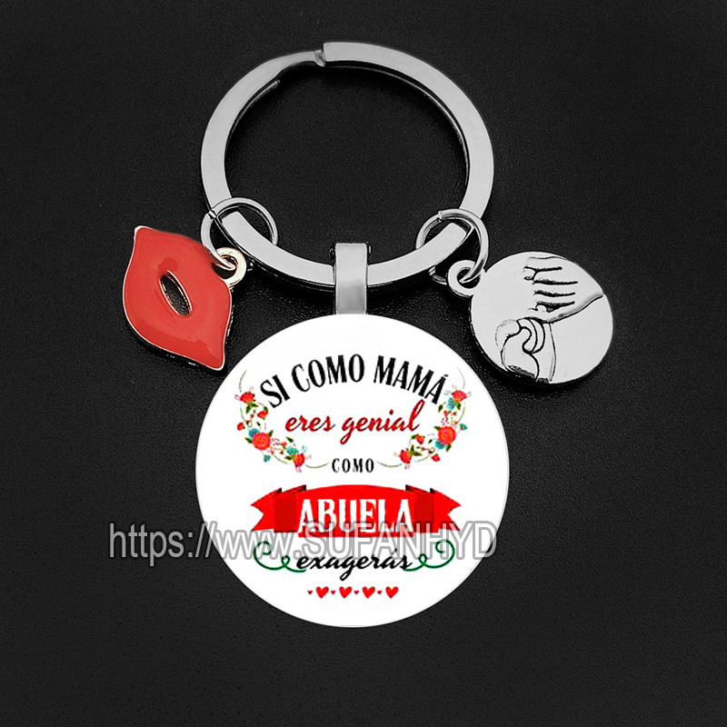 ae Spanish Keychain Mom In Super Mother Keyrings Key Holder for s Day Gift