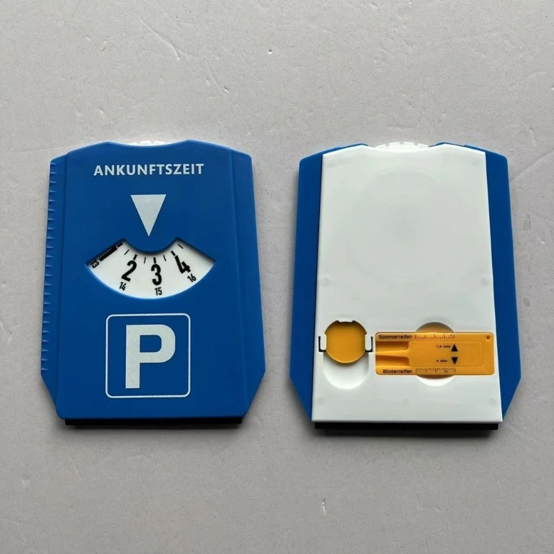 Space Car Tire Save Depth Gauge Parking Card Snow Scraper Time Note Display Disc smile