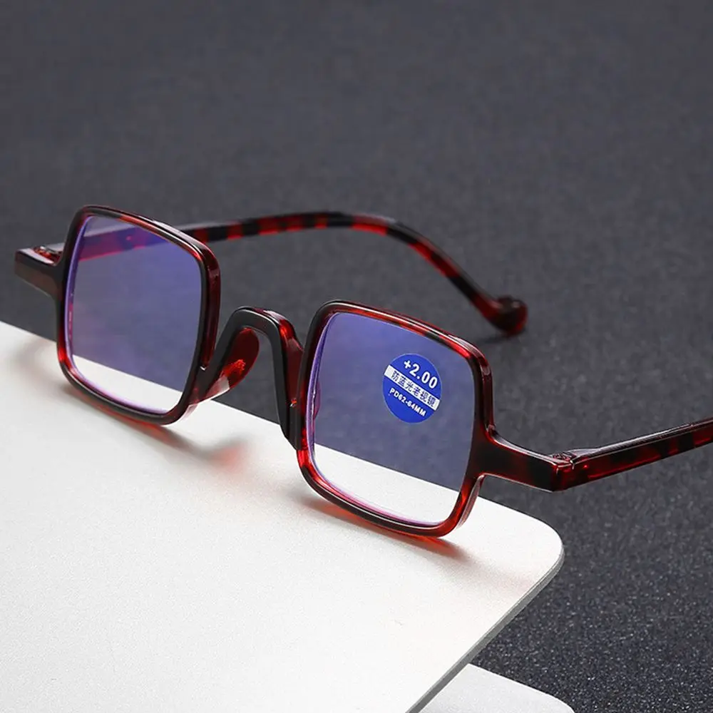 Printed Flower Vintage Square Anti Blue Light Reading Glasses Men Women Retro Presbyopic Computer Eyeglasses Hyperopia Eyewear smile