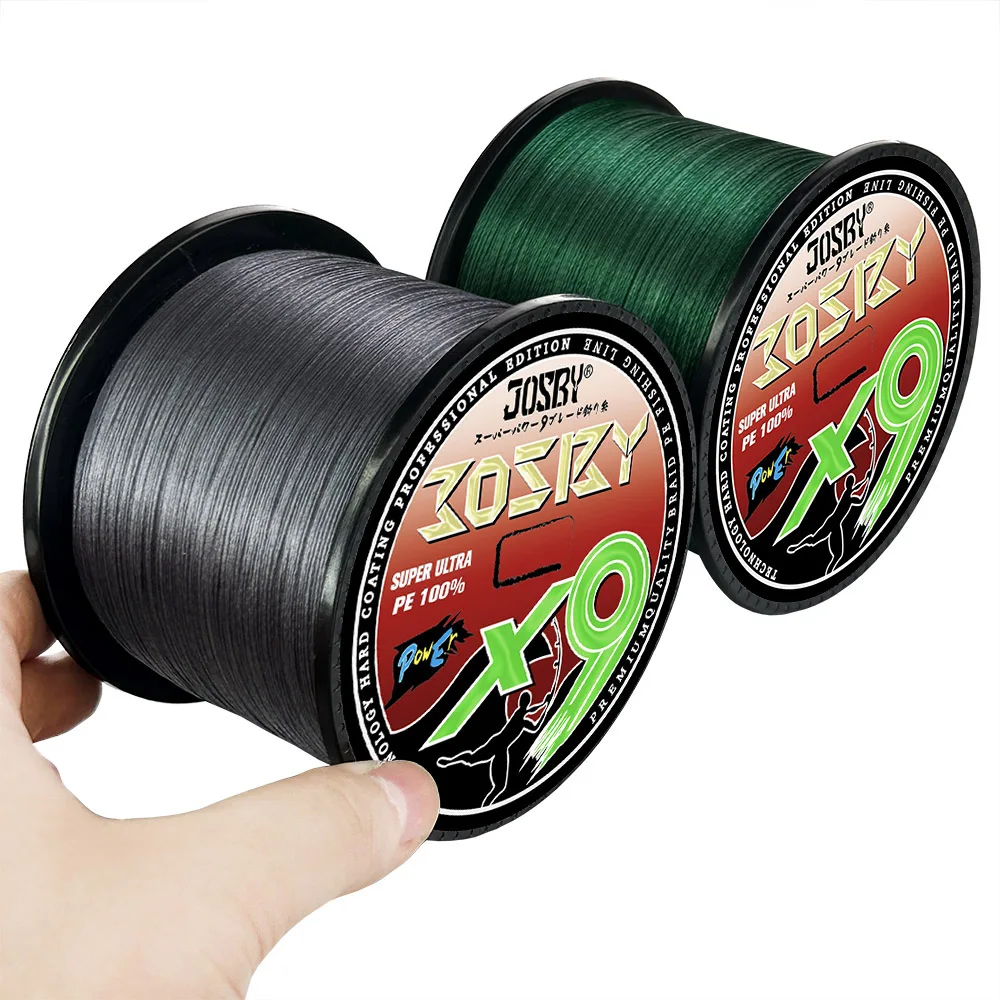JOSBY 9 Strands Fishing Line 1000/500/300/100M 100%PE X9 Super Strong Smooth Seawater Carp Multifilament Braided Wire Pesca