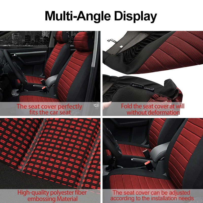 Car Seat Universal Full Cover Styling Car Seat Protector Design Airbag and Rear Split Bench Compatible Covers For NISSAN KIA-RIO smile