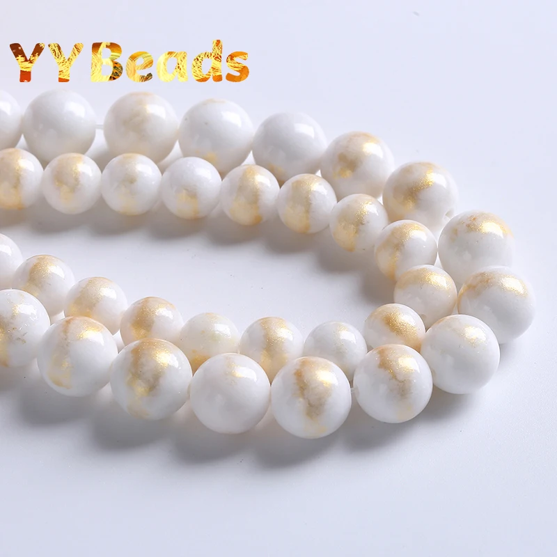 White Lapis Lazuli Jades Stone Beads Loose Round Beads for Jewelry Making Diy Bracelets Necklaces Handmade 4 6 8 10mm 15" Strand