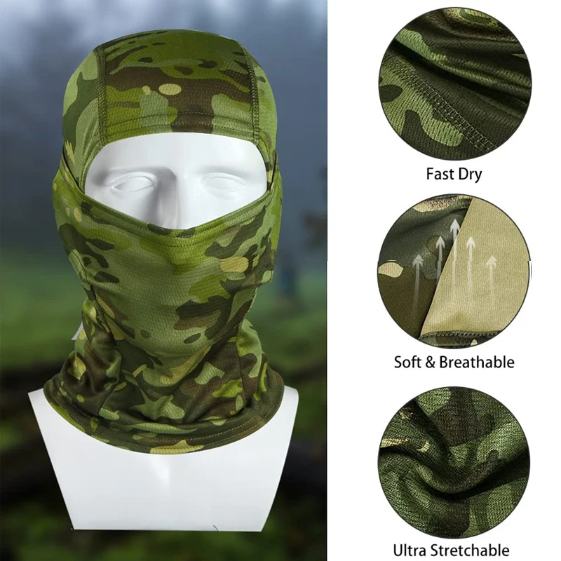 Mask Digital Camo Face Bandana Balaclava Hood Headwear for Men Tactical Training Cycling Ski Wind Covering Neck Gaiter smile