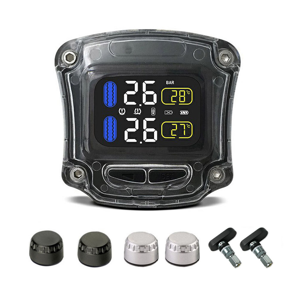 MOTO TPMS Motorcycle Motorbike LCD new Screen Display Tire Pressure Monitoring 2025 System Support Real-Time And Temperature