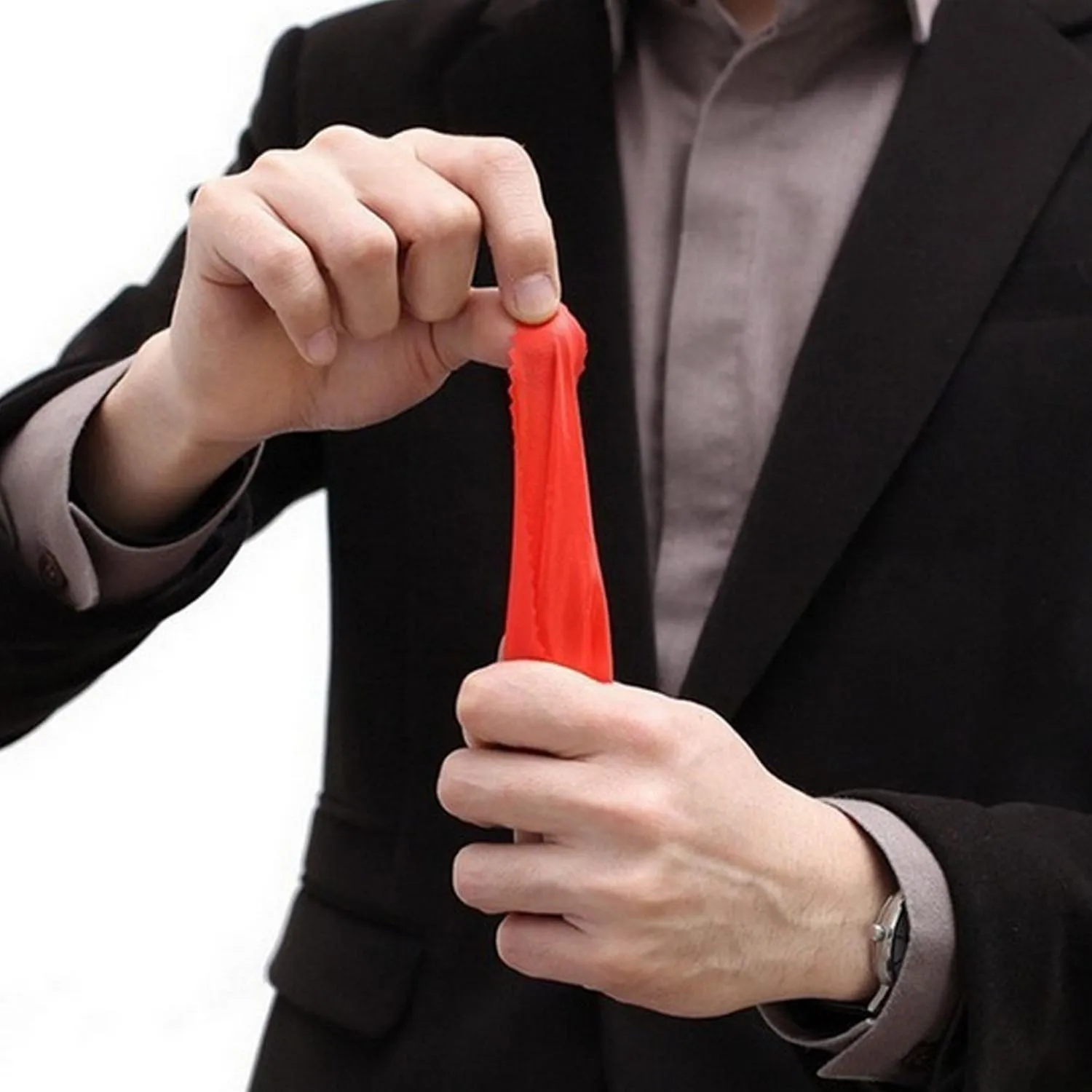 2/10PCS 2025 Magic Plastic Thumb Tip Fingers with Red Silk for Close new Up Vanishing Appearing Magic Tricks Props