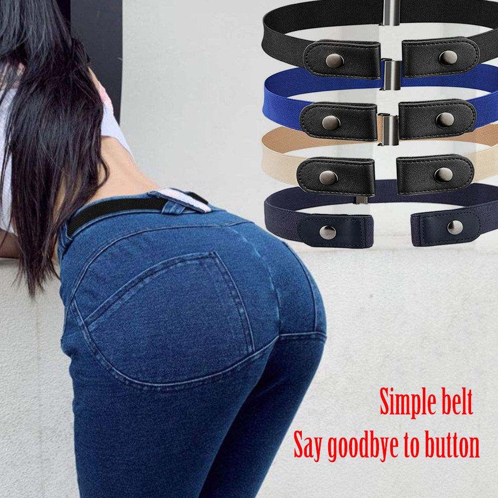 for women Buckle-Free Belts Waist Jeans Pants No Buckle Stretch Elastic Waist Women Belt Invisible Belt DropShipping smile