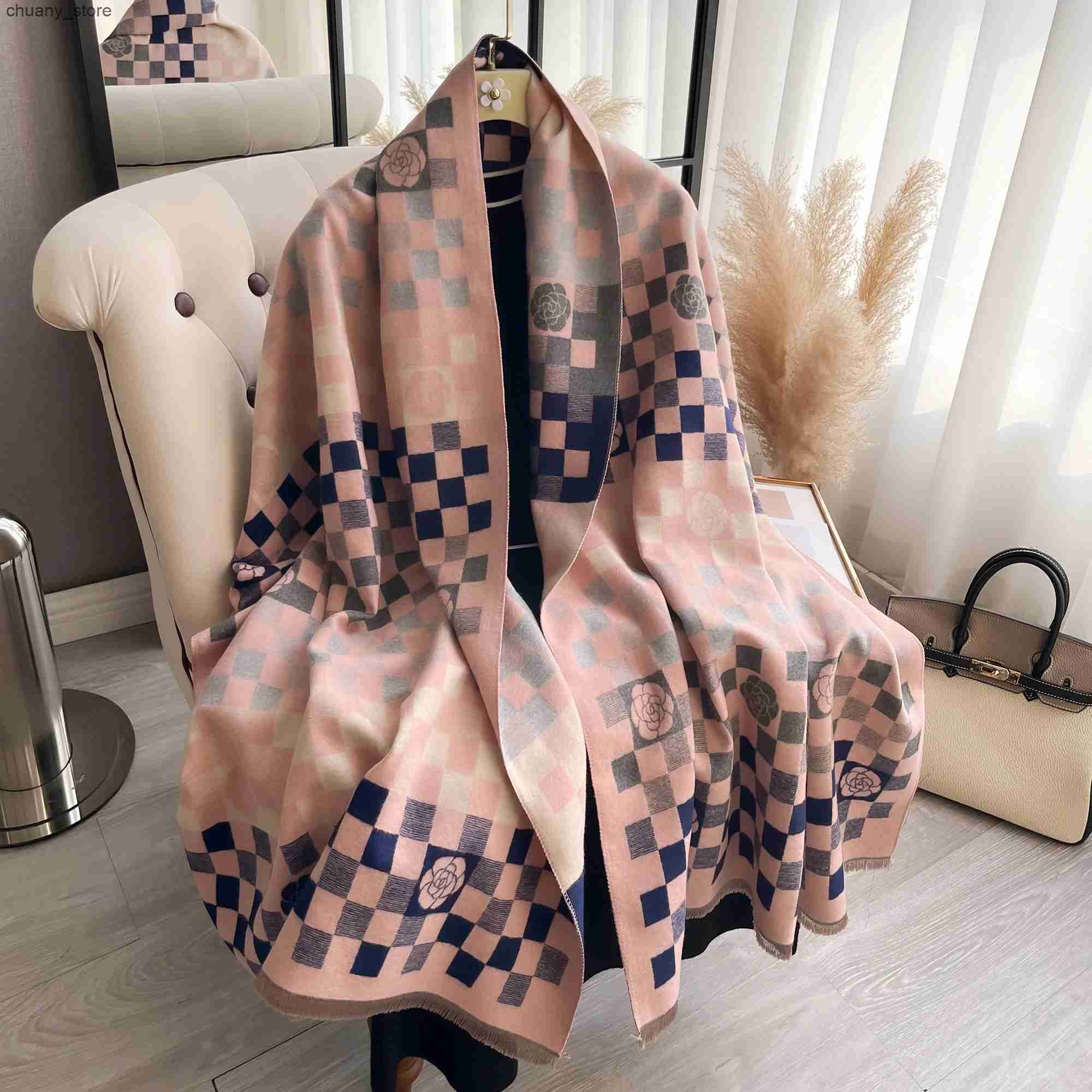 Scarves Latest Women Fashionable Pashmina Jacquard Versatile Thickened Warm Scarf Shawl Daily Wear For Air Conditioning Environment L240910