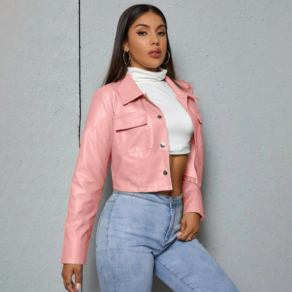 shanshi leather jacket women new autumn winter short PU for women fashionable slim fit and slimming temperament leather jacket