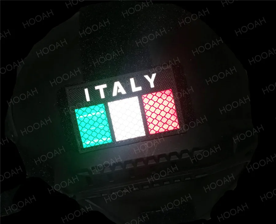 Italy Flag Embroidered Patch Tactical Emblem Appliques Italia Italian PVC Rubber Embroidery Badges