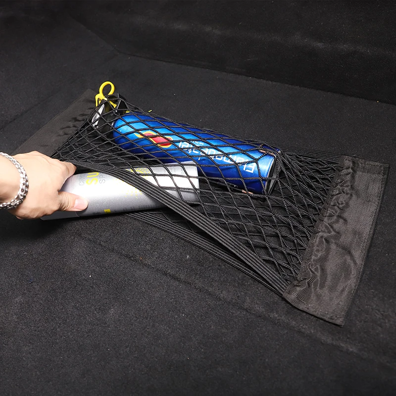 For Jaguar F-TYPE 2013-2022 Polyester Black Car Trunk Storage Mesh Bag Cargo Storage Net Car Accessories