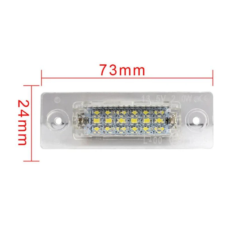 2PCS 12V LED Car License Number Plate Light Lamp No Error for VW Touran Golf Caddy Jetta MK5 T5 Passat Cimousint SKODA Superb