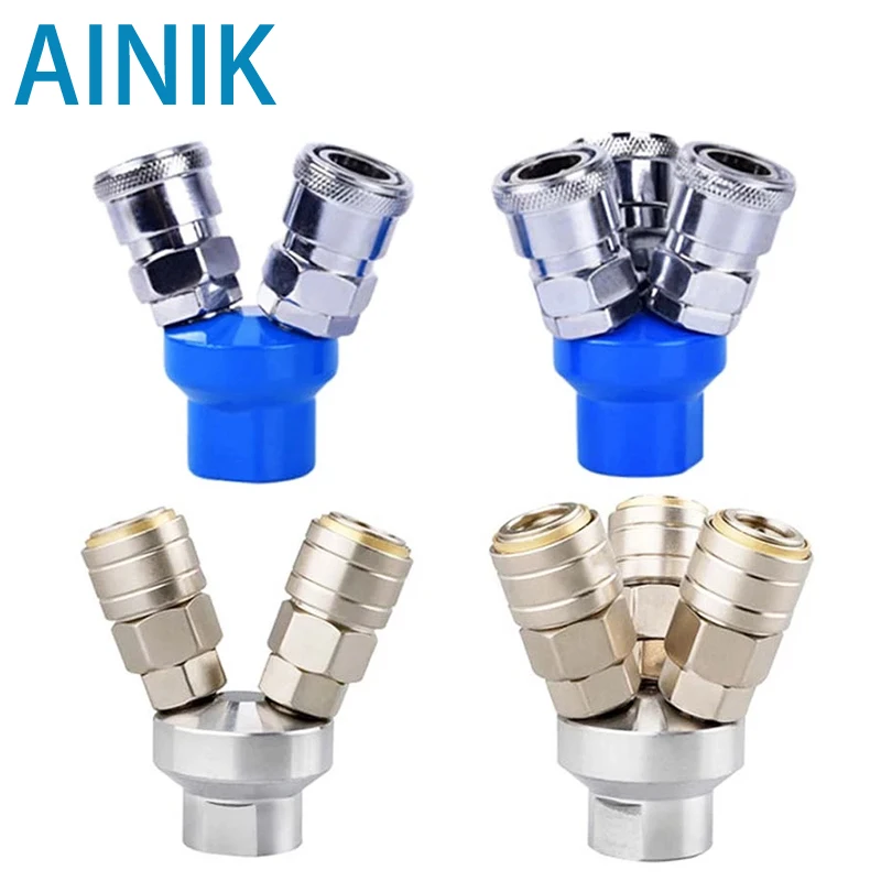 Quick Connector Air Compressor Manifold 2 Way 3 way Quick Connect Multi Hose Coupler Fitting with High Strength