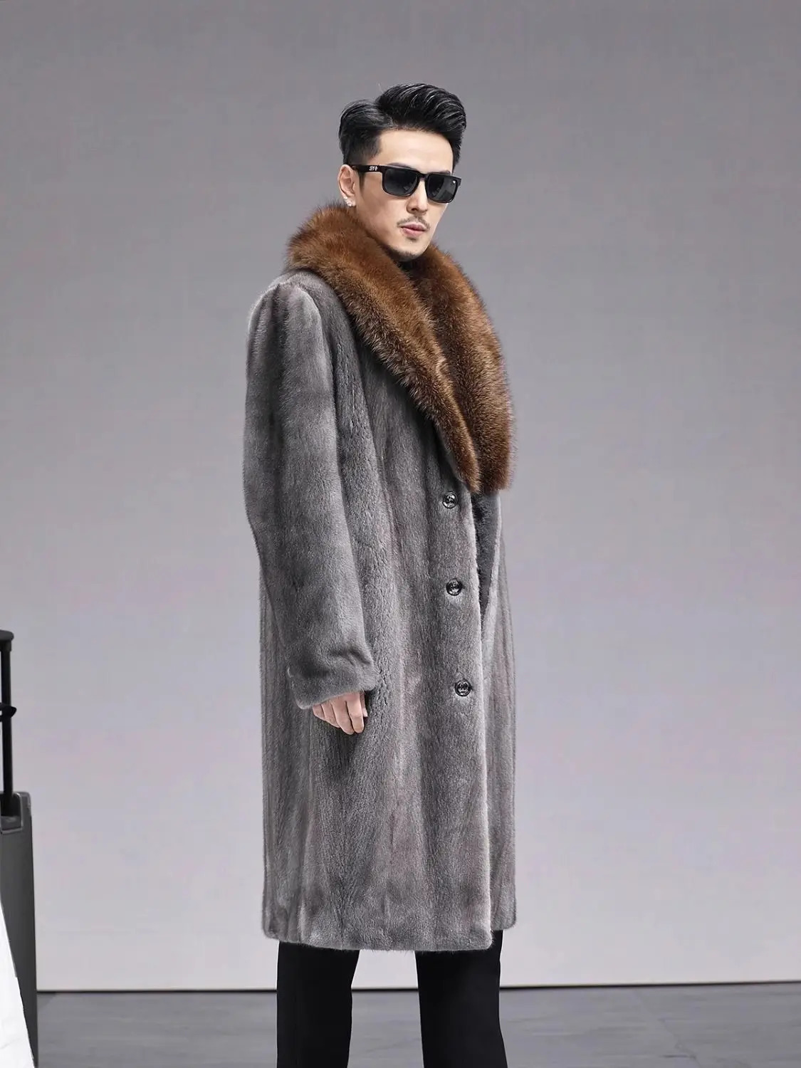 mink full mink mens fur imported velvet mink coat medium long fur mink coat 241108