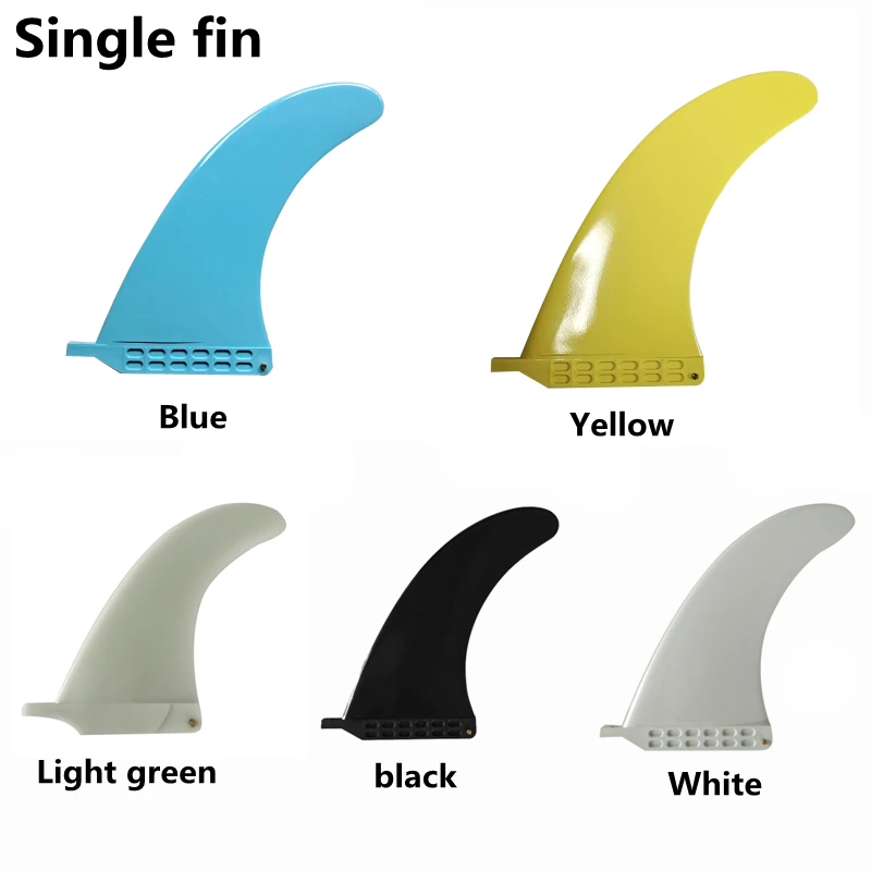 Surf fins yellow/blue/light green/black/white single fin Long Board Surf Fin 7/8/9 Length Center Fins Surfboard Fin Upsurf Yep.s smile