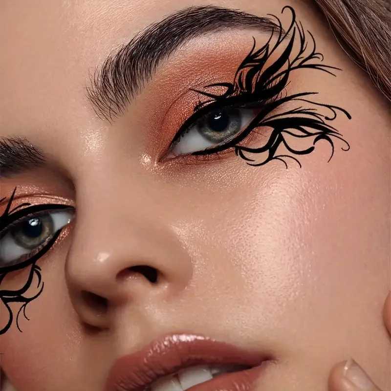 10 Halloween Removable Temporary Eye Tattoo Stickers Suitable for Realistic Tattoos Waterproof and Sweatproof Halloween Makeup W241109