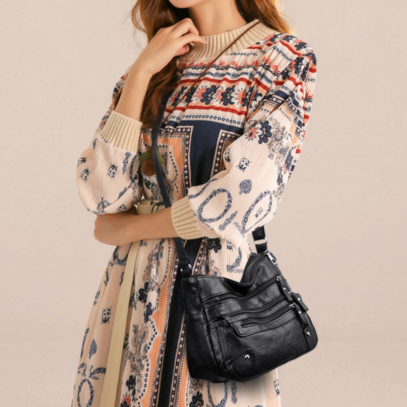 High Quality Women's Soft Leather Shoulder Bags Multi-Layer Classic Crossbody Bag Luxury Designer Handbag and Purse