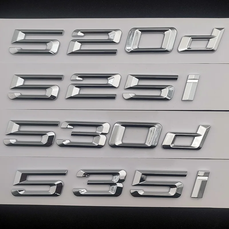 3D ABS Logo 530d 520d 520i 535d 535i 540i 525d 530i Emblem Letters Sticker Car Trunk Badge For BMW E39 F10 E60 F11 Accessories