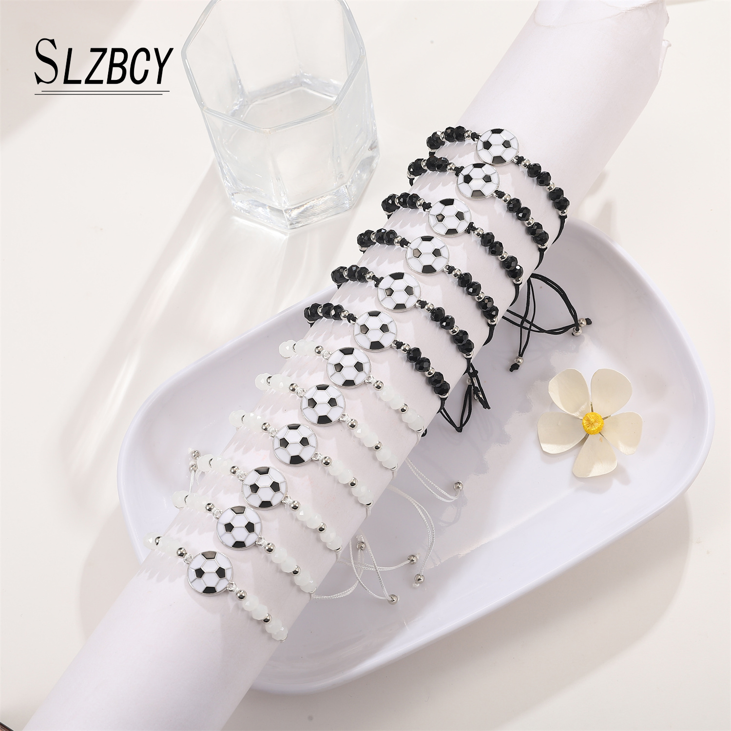 12pcs/set 2025 Cool Football Pendent Bracelets For Teens Boys Girls Kids Handmade Woven new Chain Birthday Gift Friends Bangles Pulseras