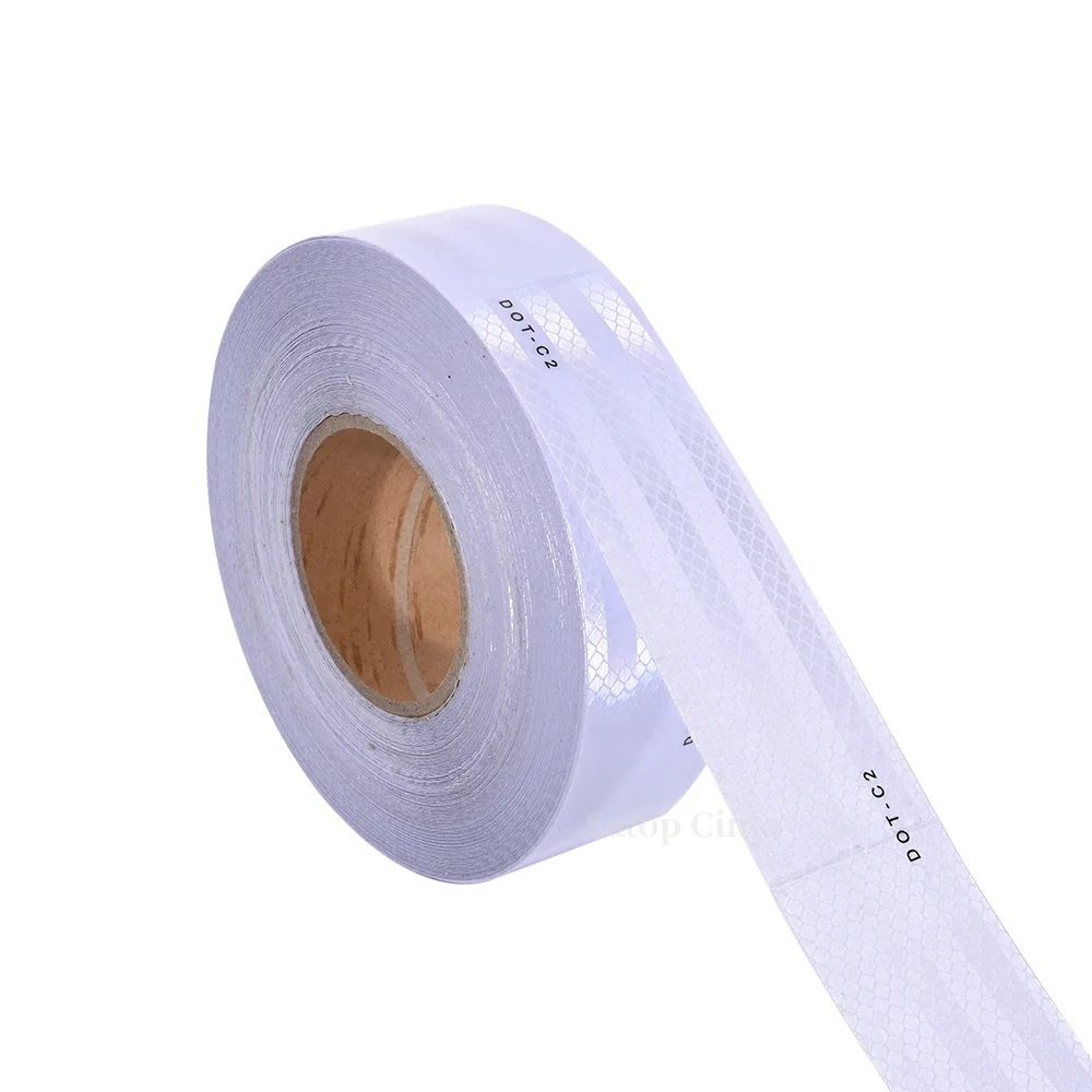 Width 5CM Reflective Stickers Adhesive Tape Waterproof Reflector White Dot-C2 Film For Truck Motorcycle Bicycle Car Styling 10M