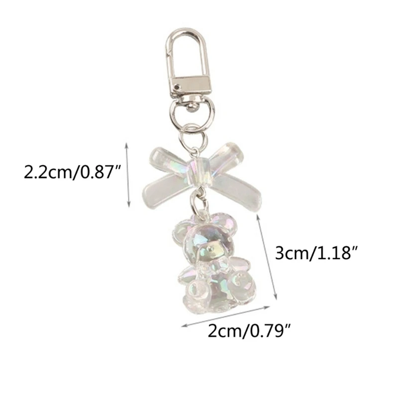 Shape Keyring Heart/Bear Keychain Commemorative Keychains Resin Material Keys Rings Car Keys ddmysmile Jewelry Gift For Women Girl Smile