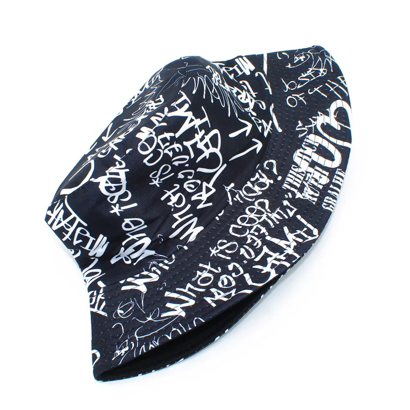 Fishman Bucket Hats ddmysmile Outdoor Cap Wide Brim Letters Pattern Beach Caps Men Women Summer Hat Chapeau Adult Buckets Sun Hat Smile