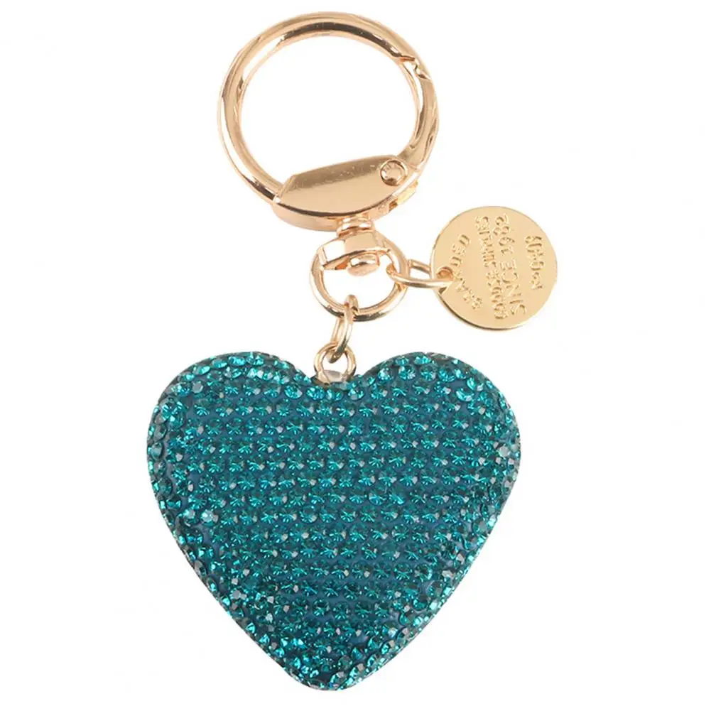 Chain ddmysmile Full Key Shiny Sparkling Multi-Purpose Reusable Gift Accessories Metal Heart Shaped Car Keychain Handbag Pendant Keyring F Smile