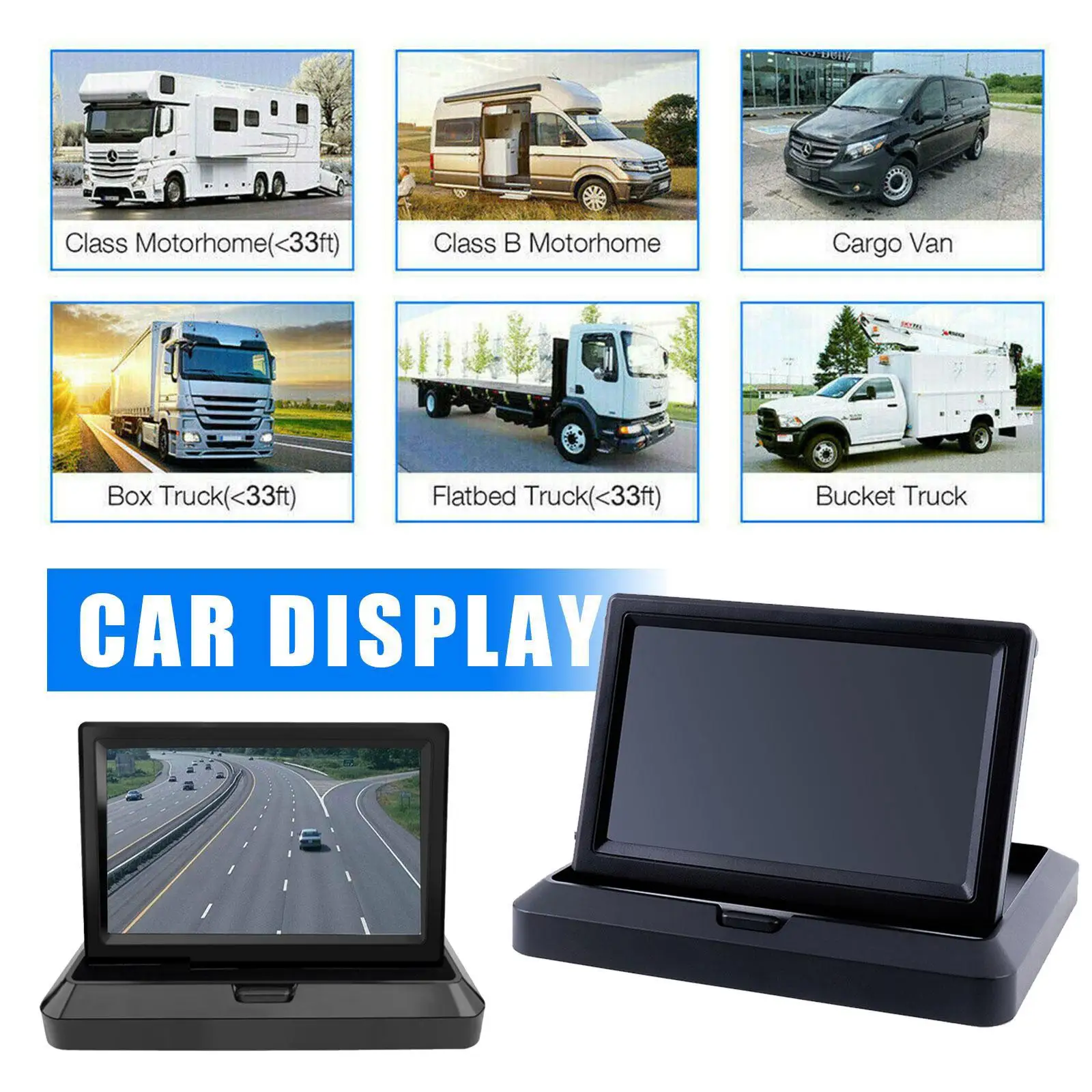 Car Monitor Screen For Rear View Reverse Camera 5.0" TFT LCD Display HD Digital Color 5.0 Inch HD Screen Parking Assistance Rear
