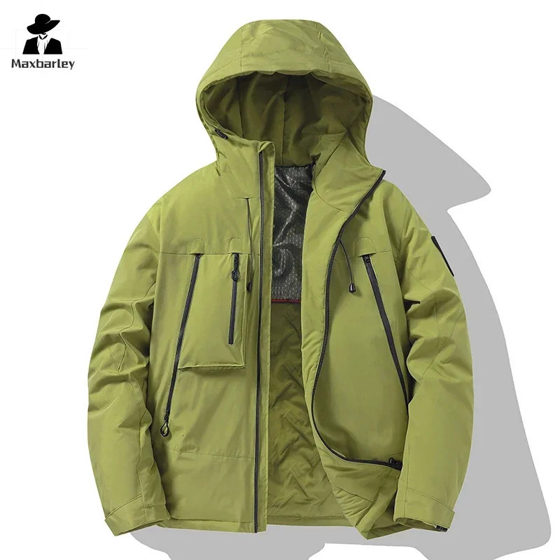 Winter Jacket Mens Outdoor Skiing Waterproof Graphene Warm Cover Parka Mens Street Leisure Multi Pocket Paddle Jacket 241108
