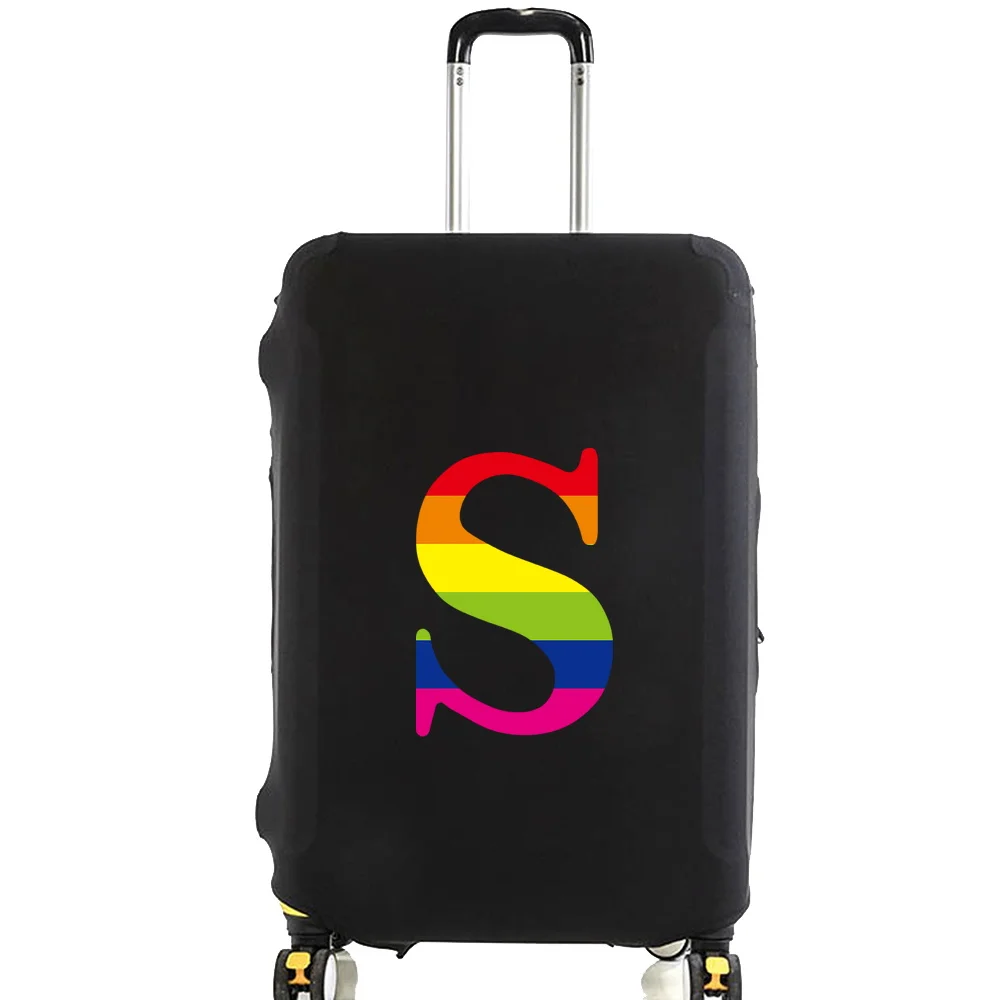 Suitcase Protective Case Lage Cover ddmysmile Rainbow Letter Name Pattern Travel Elastic Lage Dust Cover Apply 18-32 Suitcase Smile