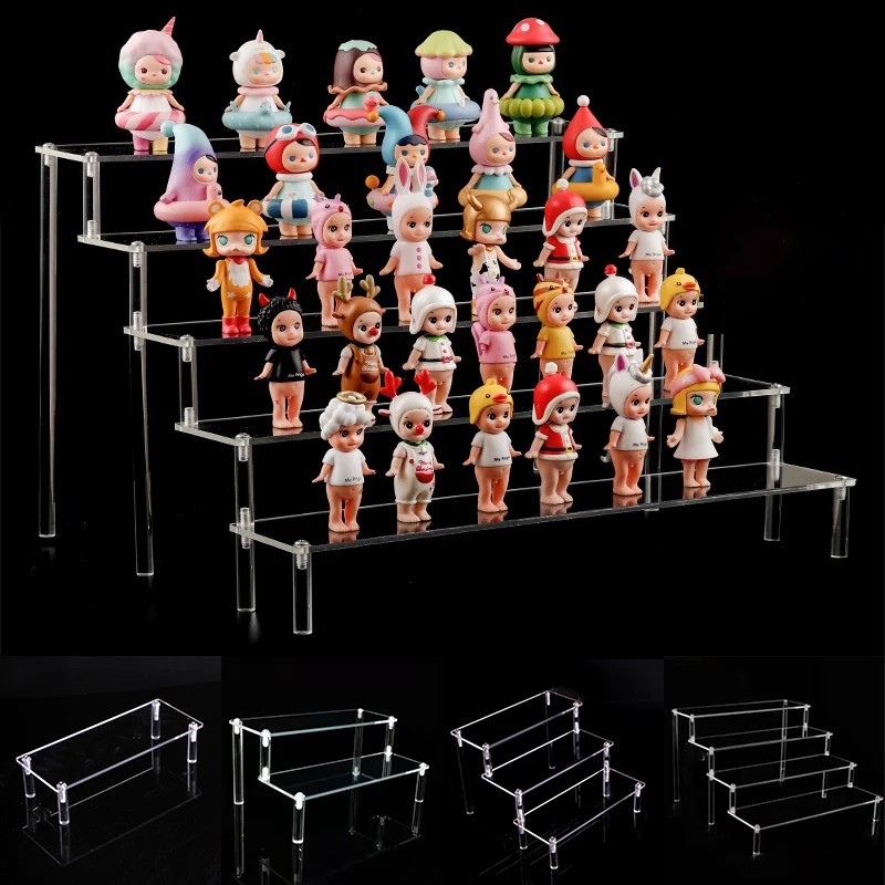 1-5 Layer Acrylic Display Risers,Clear Shelf Cupcake Display Stand for Food Desserts Perfume Organizer Funko POP Collections