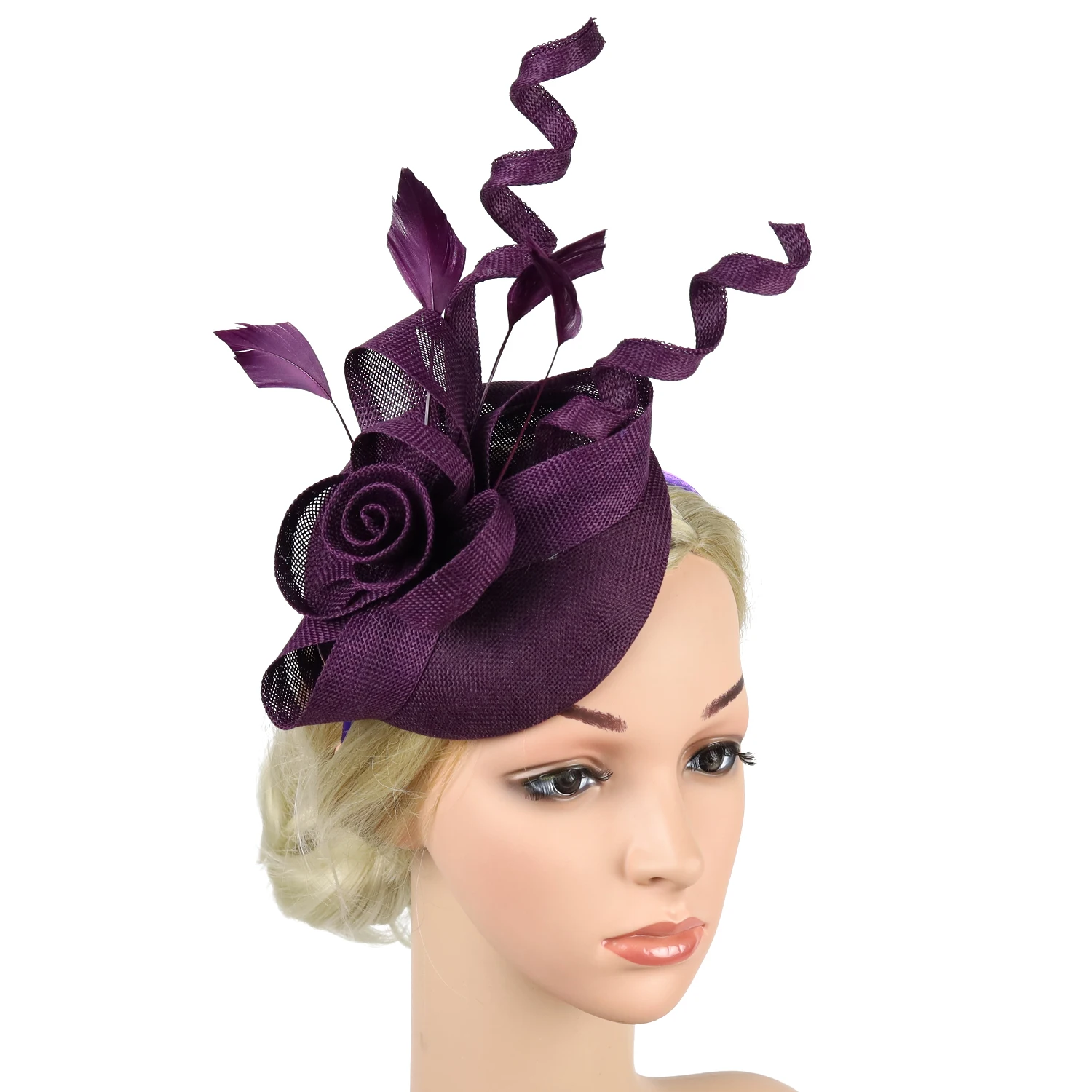 Hat Women Fascinator for Tea Party Kentucky Fascinator Hat Pillbox Hat Derby Pea Feather Fascinator Hair Accessories smile