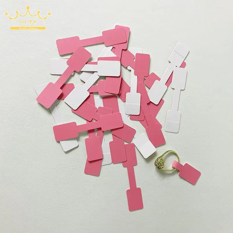 Price Tag Jewelry Pink Display Cards Blank Price Tags Necklace Ring Labels ddmysmile Paper Stickers Paper Labels Hangtag 100Pcs/Lot Smile