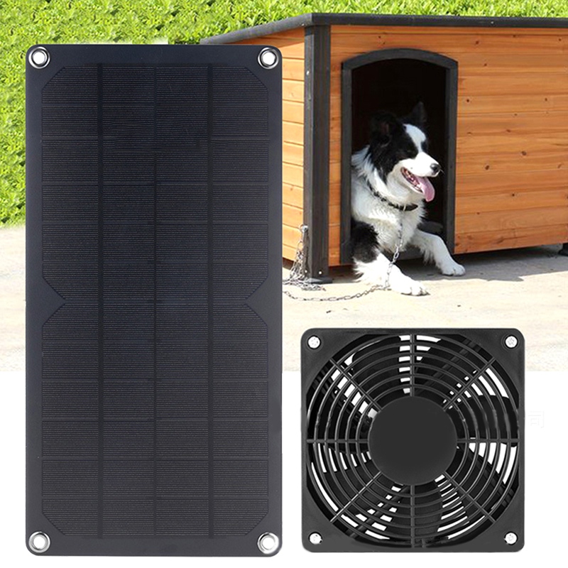 Exhaust Fan 10W 12V For Office Outdoor Dog Chicken House Greenhouse Waterproof Solar Panel A