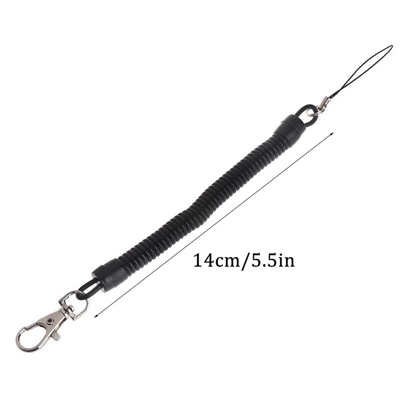 4PCS Tactical Retractable Spring Elastic Rope Security Gear Anti-lost Phone Keychain Portable Fishing Lanyards Outdoor Multitool