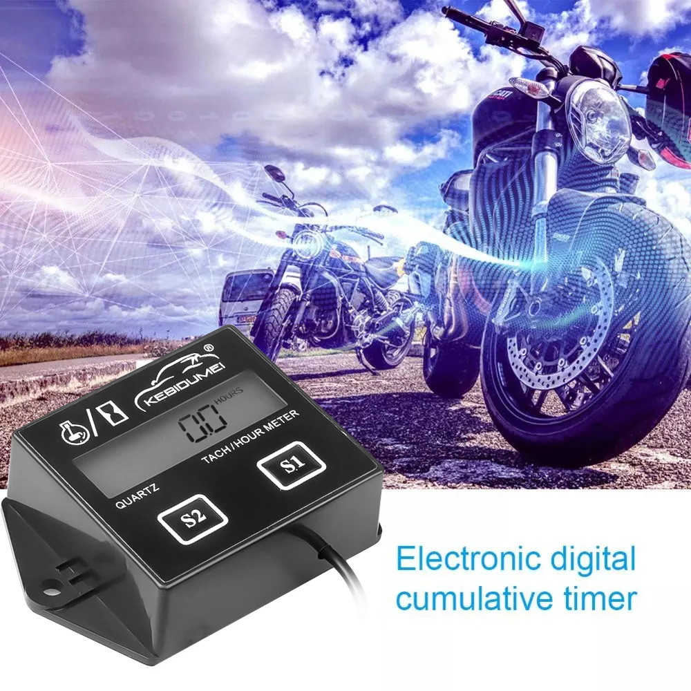 Digital Engine Tach Hour Meter Waterproof Tachometer Gauge Engine RPM LCD Display For Moto Marine Chainsaw Pit Bike Boat 2020