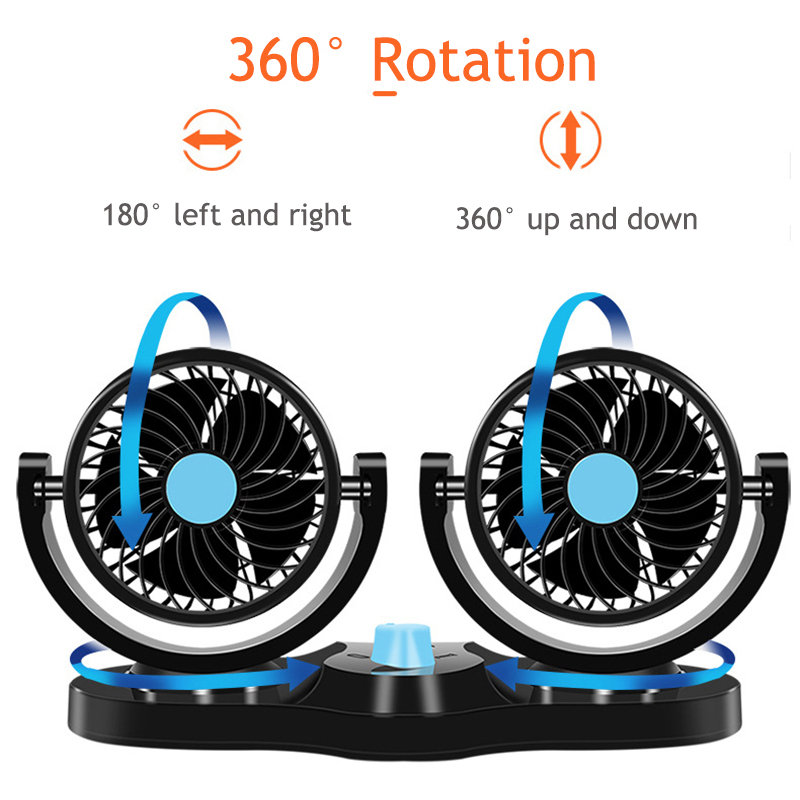 12V/24V Mini Electric Car Fan Low Noise Car Air Conditioner 360 Degree Rotating Cooling Fan in the car Cooler ventilador Summer