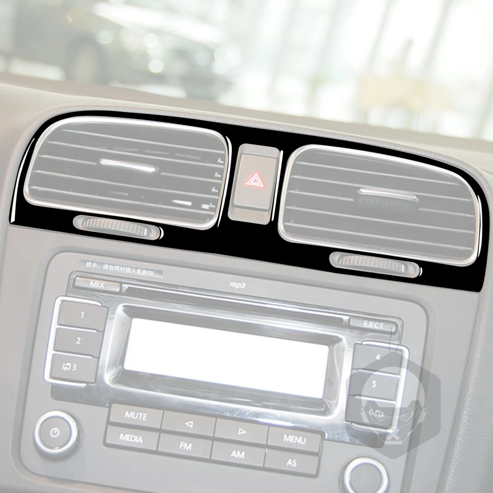 For Volkswagen Golf 6 GTI R MK6 2008-2012 Piano Black Gear Shift Air Outlet Vent Dashboard Set Car Interior Accessories Sticker