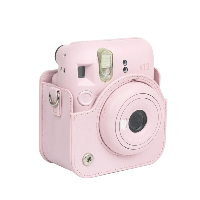for instax Mini 12 Camera Travelling Bag PU Leather Soft Shoulder Bag for Fujifilm Film Camera Bag + Shoulder Strap