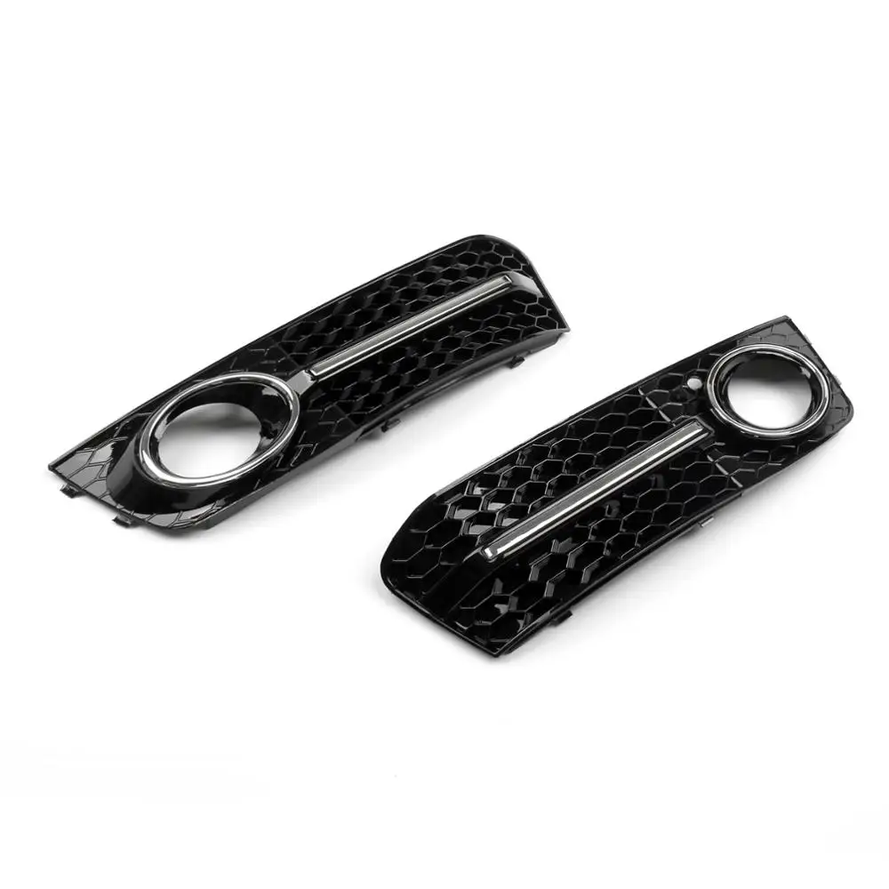 Areyourshop LH+RH Chrome Honey Comb Fog Light Cover Grille Grills For Audi A4 B8 2009-2012 Car Parts