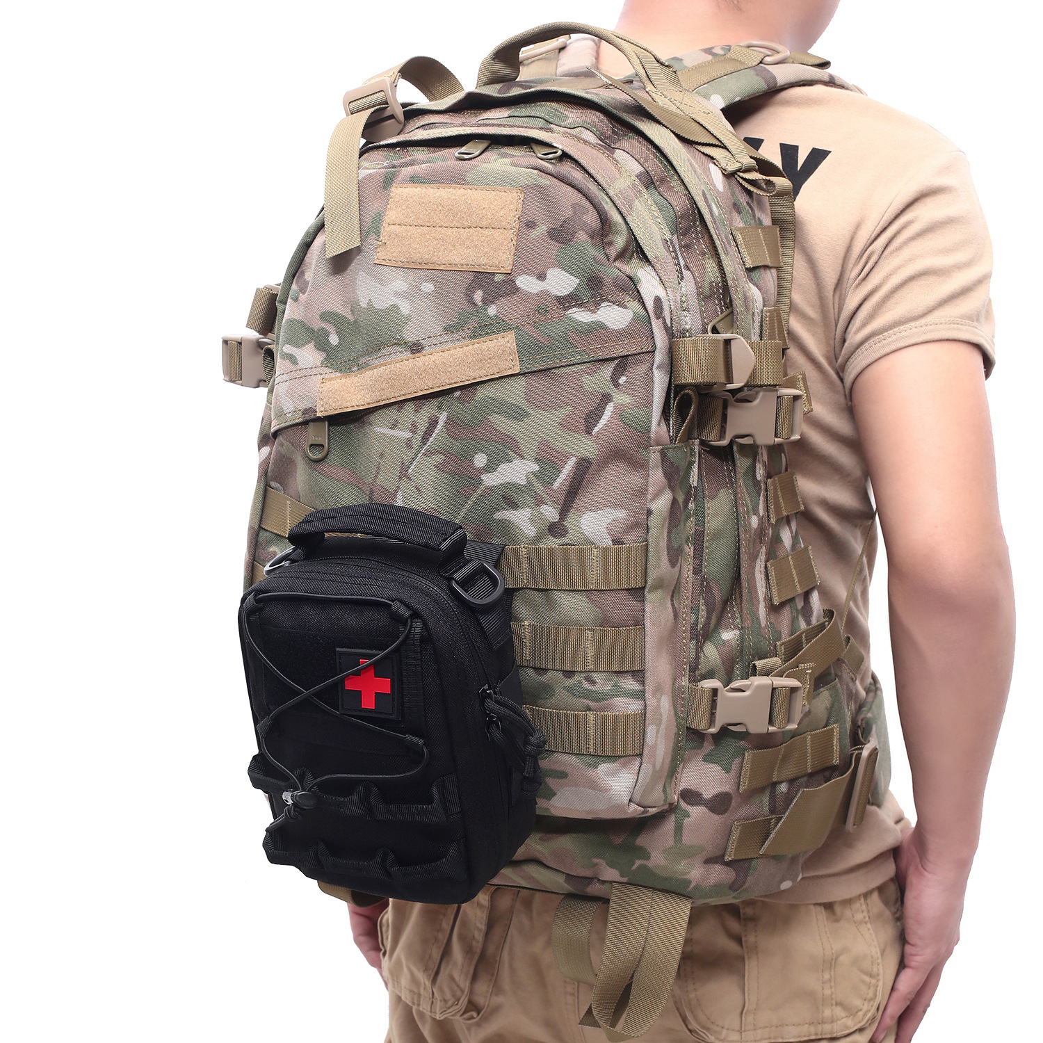 Aid First Tactical Molle Kit Bag EDC Medical Pouch Survival EMT Emergency Tool Bag Waist Pack Military Camping Hunting Pouch smile