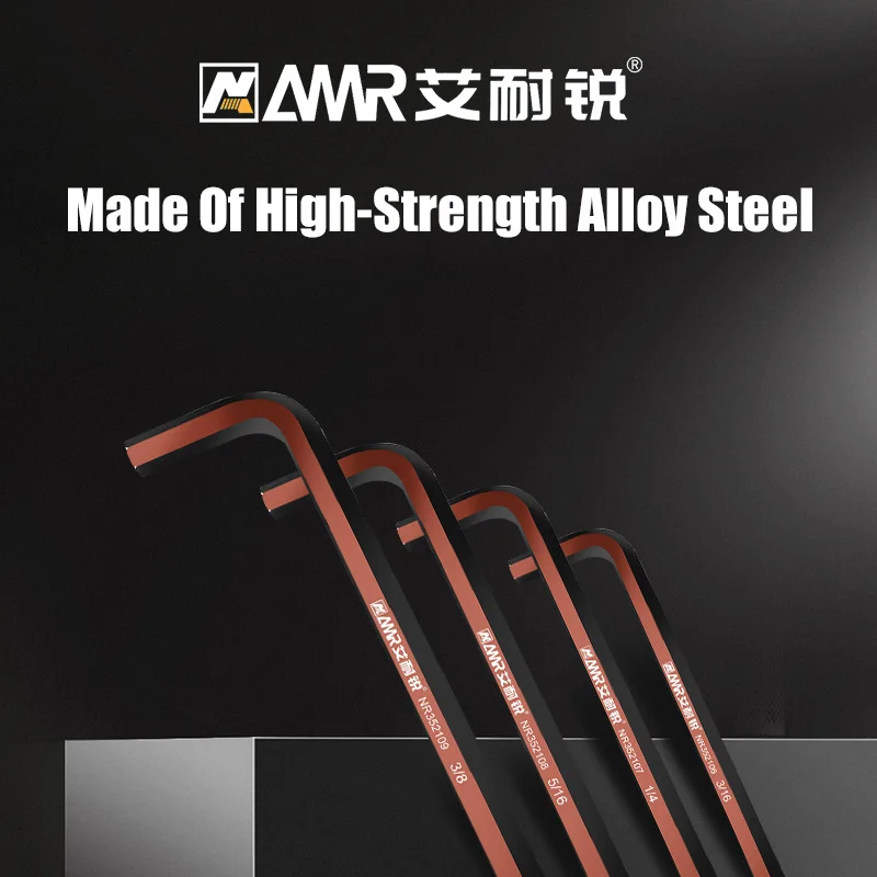 9pcs Allen Wrenches 2025 Sets Long Arm new Ball End Inch (Standard) SAE Hex 1/16inch-3/8inch S2 Steel