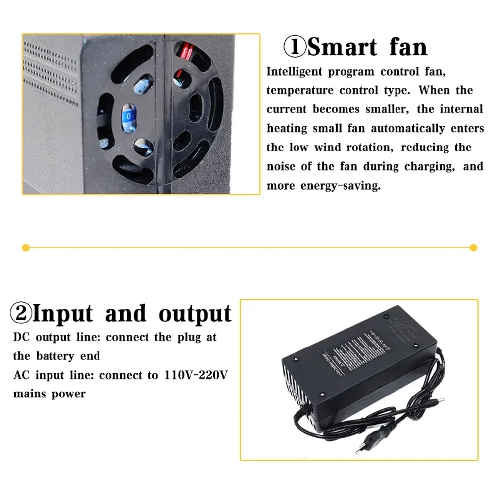 42V 54.6V 58.8V 67.2V 84V 2A Lithium Battery Charger For 18650 10S 13S 14S 16S 20S 36V 48V 52V 60V 72V 2A E-bike Scooter Charger