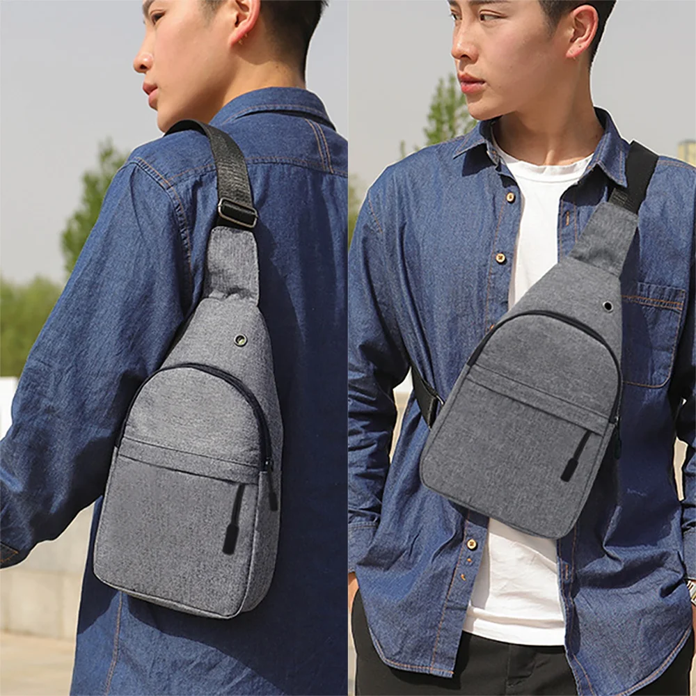 Multifunctional Chest Casual Men's Bag Flamingo Print Shoulder Bag Men's Short Travel Messenger Bag Double Storage Bag Waist Bag smile