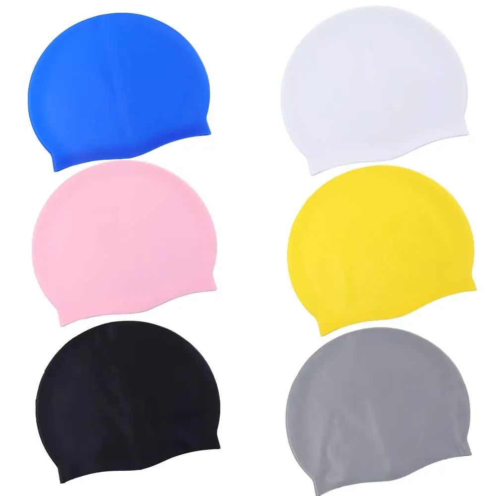 Swimming Caps Silicone Swimming Caps Men Women Long Hair Waterproof Swim Pool Hat Ear Protect High Elastic Water Sports Accessories