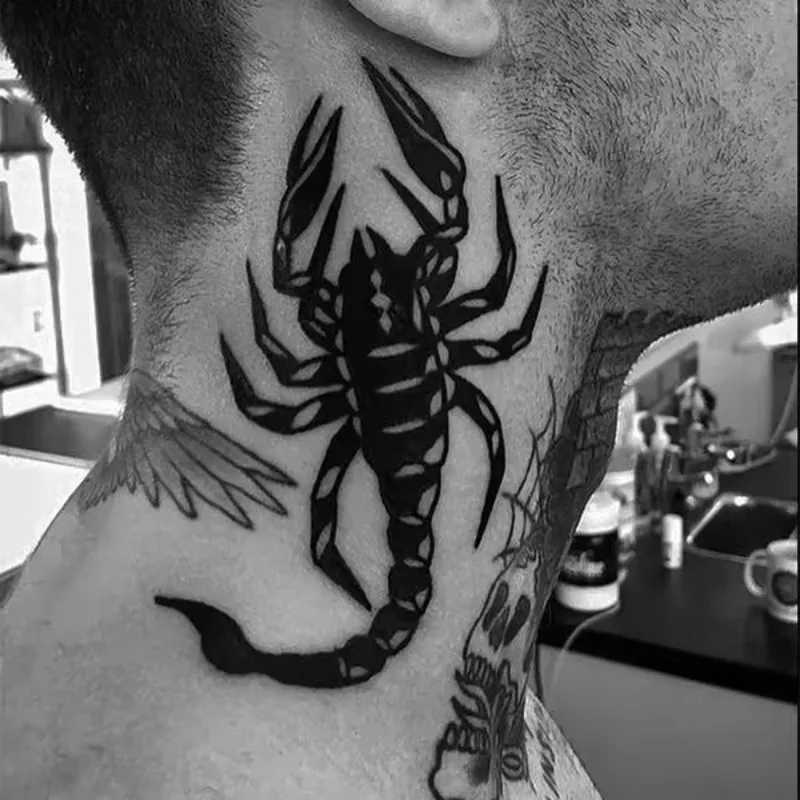 Female tattoos male Gothic temporary tattoos punk neck and arm tattoos waterproof tattoo stickers fake tattoo gifts W241109